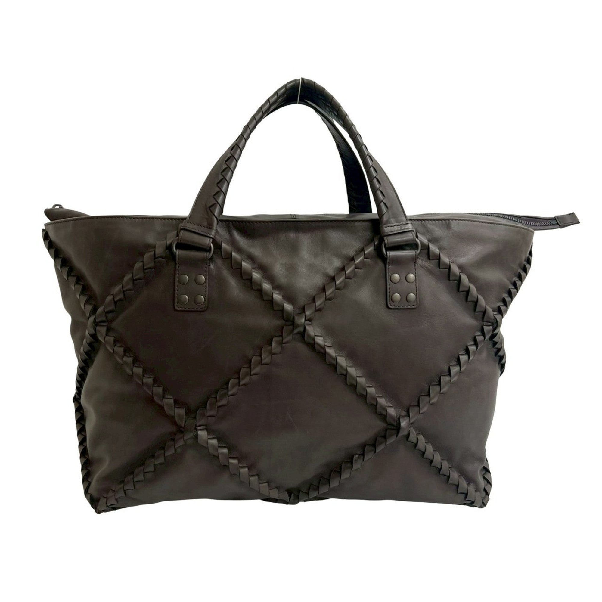 Bottega Veneta Brown Leather Boston Bag Handbag