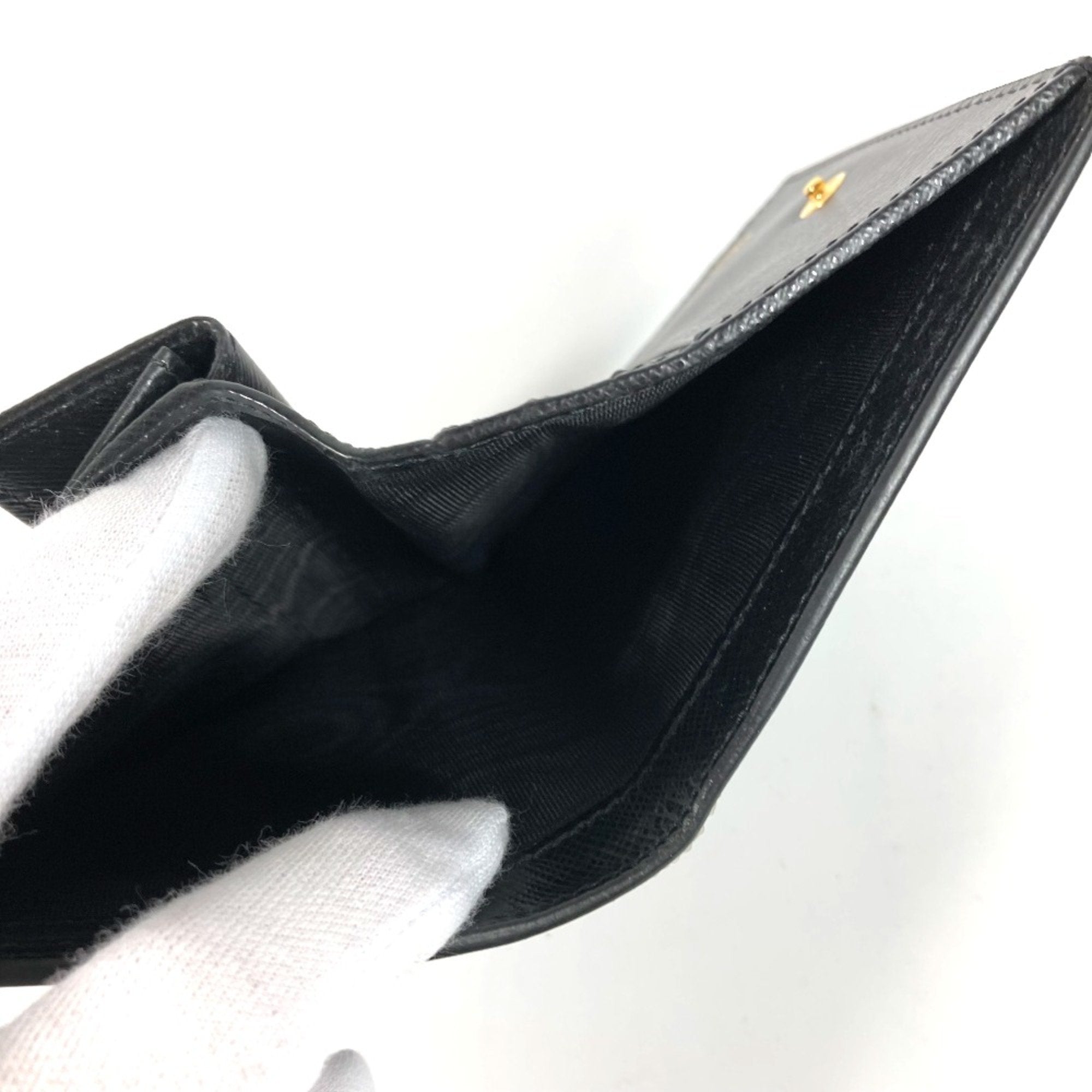 Prada Black Leather Wallet (Bi-Fold)