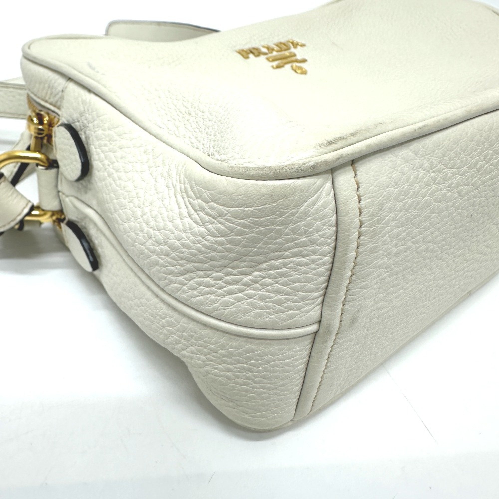 Prada White Leather Shoulder Bag