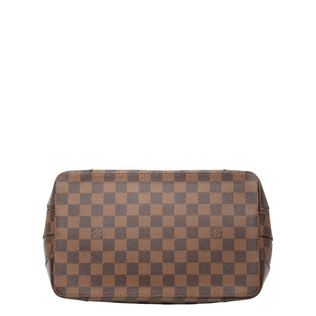 Louis Vuitton Damier Brown Damier Canvas Ebene Leather Handbag Tote Bag