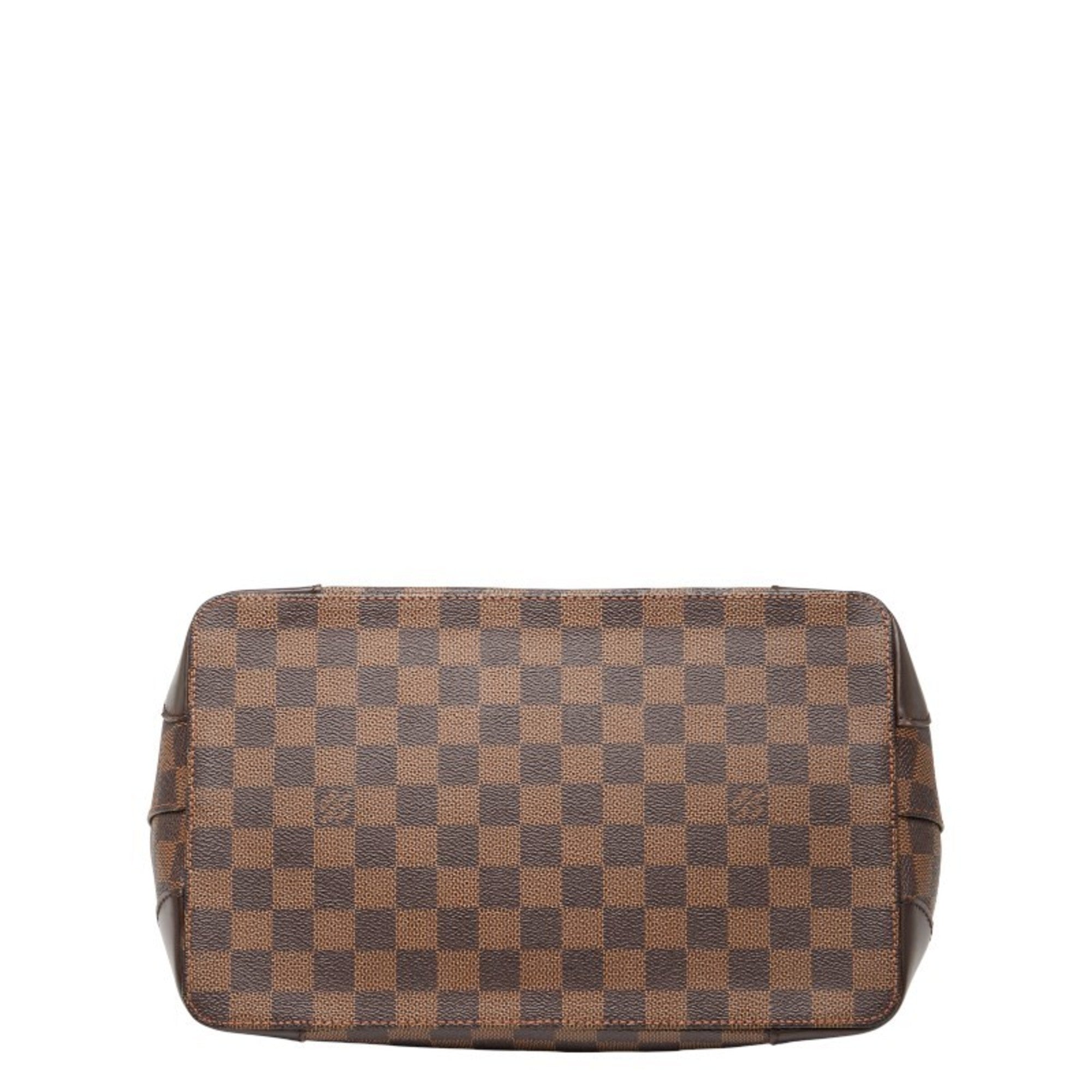 Louis Vuitton Damier Brown Damier Canvas Ebene Leather Handbag Tote Bag