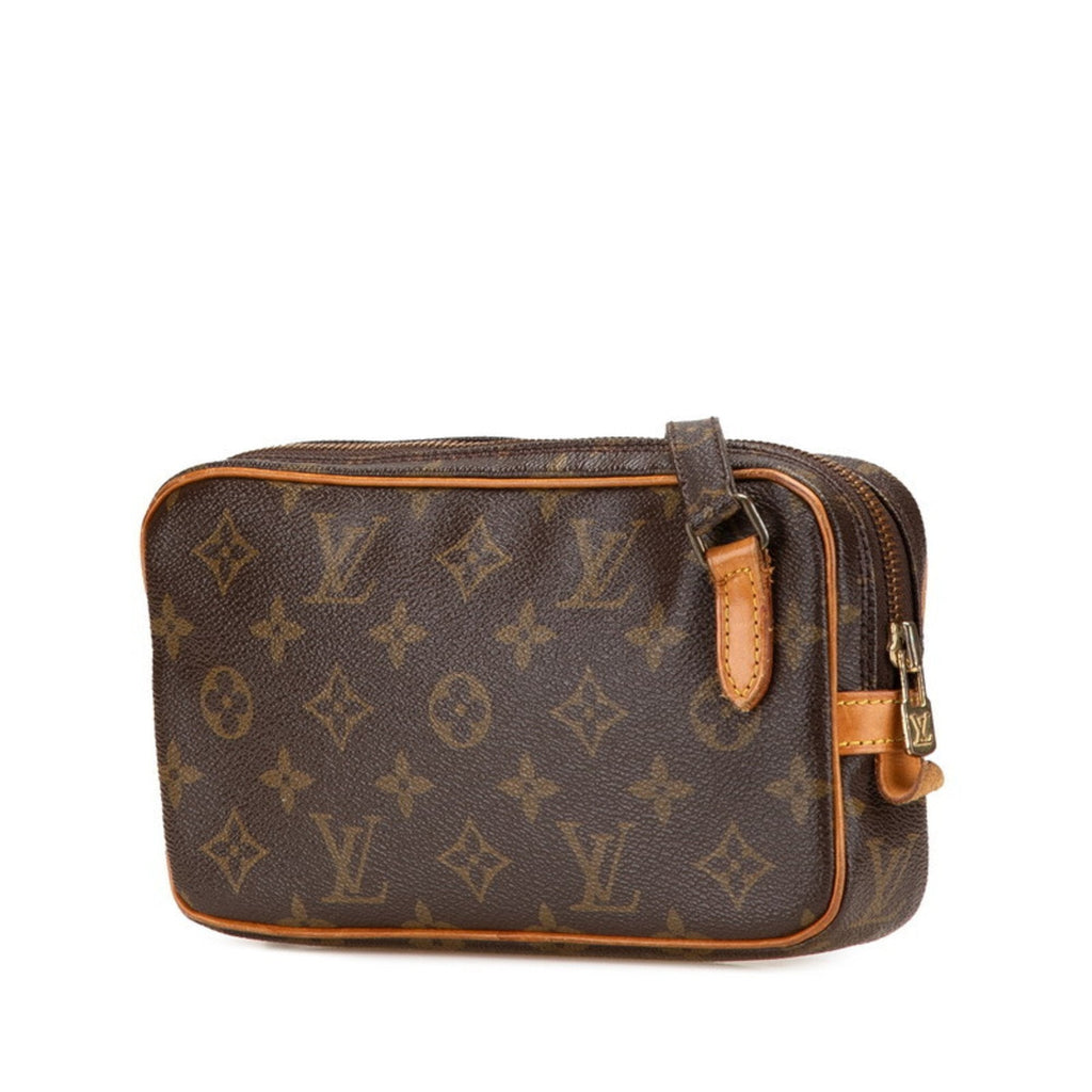 Louis Vuitton Brown Pvc Leather Pochette Shoulder Bag