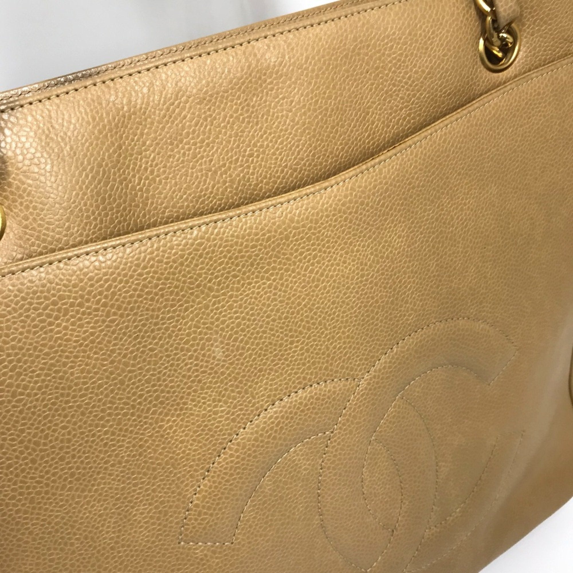 Chanel Beige Leather Shoulder Bag