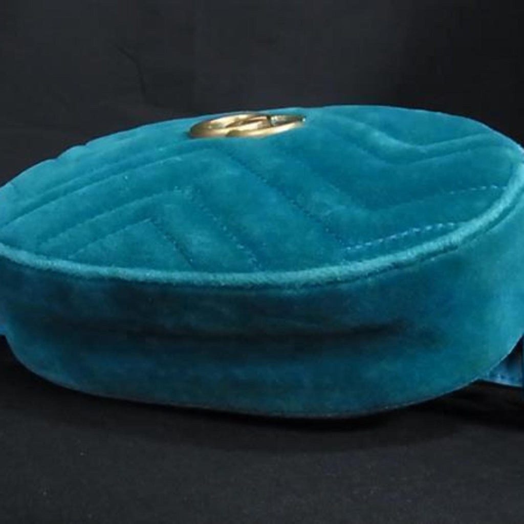 Gucci Gg Marmont Blue Velvet Fanny Pack (Pre-Owned)