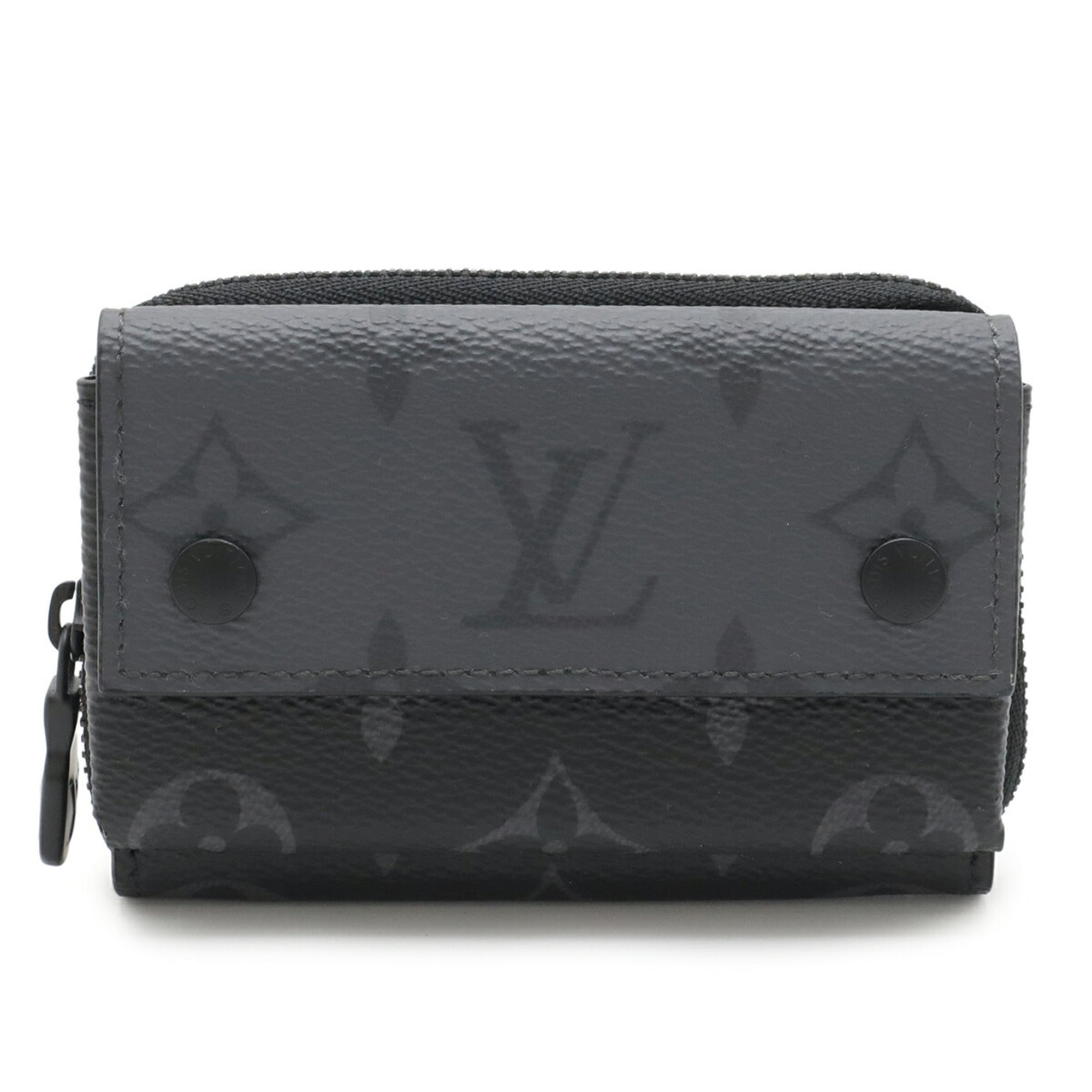 Louis Vuitton Black Gray Monogram Eclipse Monogram Monogram Eclipse Coin Purse/Coin Case