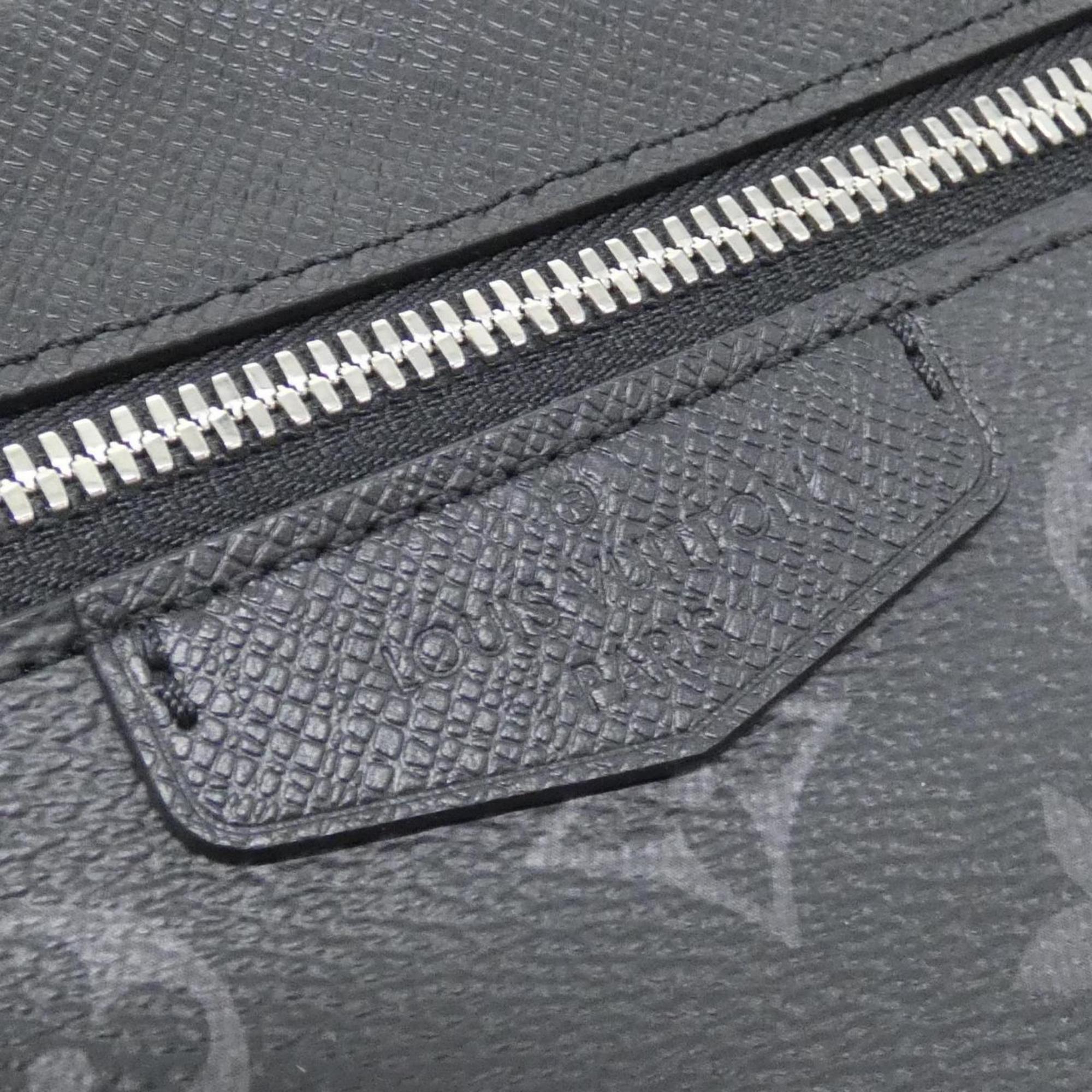 Louis Vuitton Taigarama Black Coated Canvas Leather Shoulder Bag