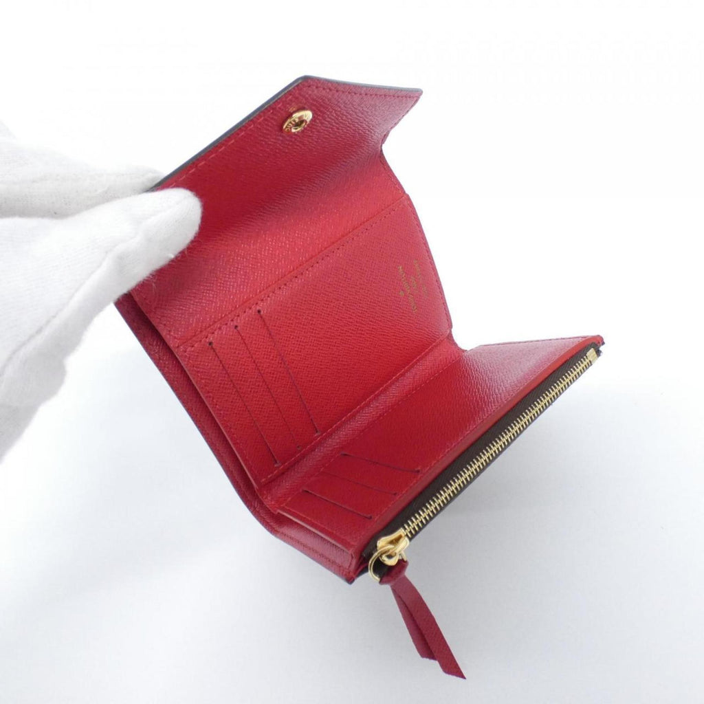 Louis Vuitton Ebene Rouge Coated Canvas Wallet (Tri-Fold)