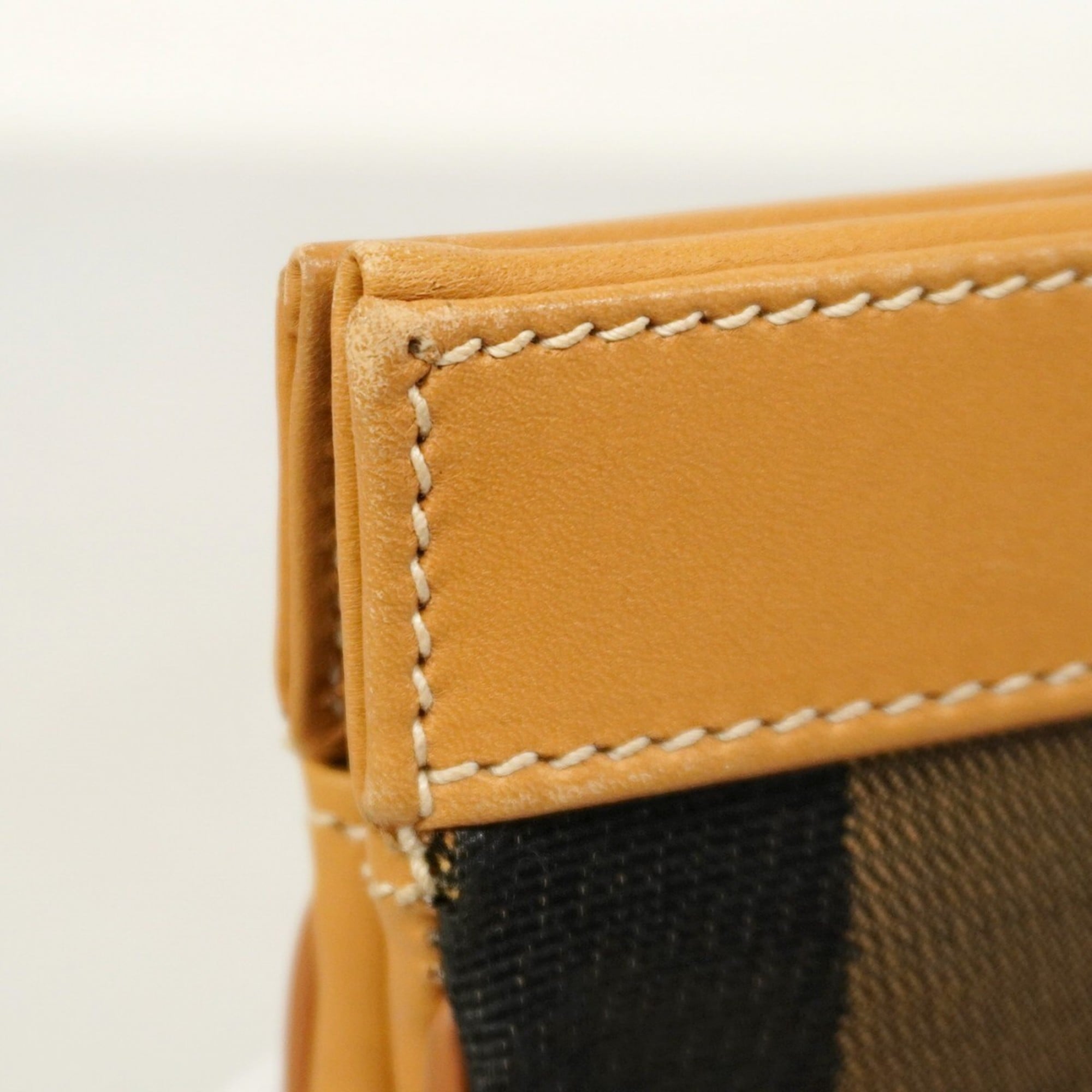 Fendi Beige Black Pvc Clutch Bag