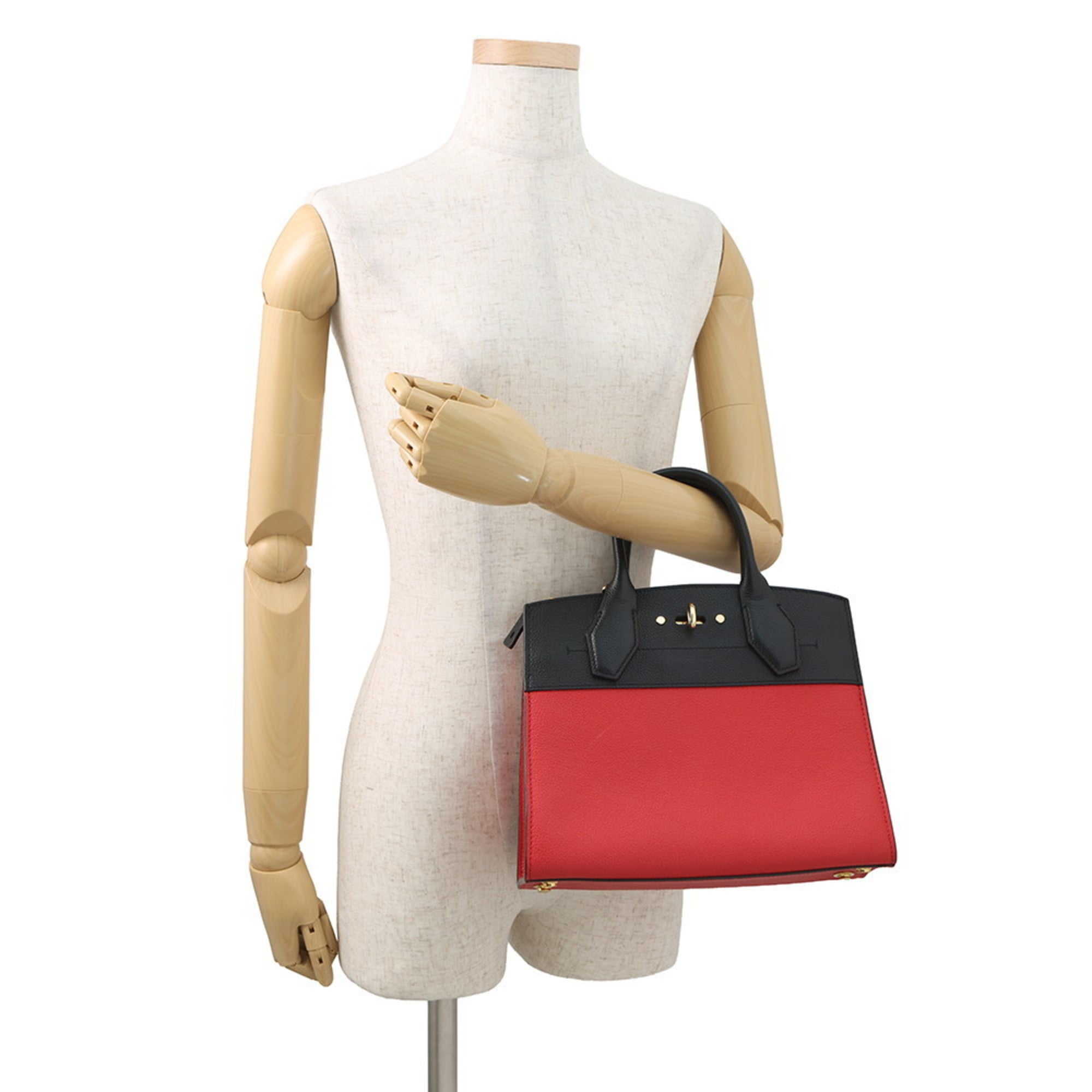 Louis Vuitton Noir Rouge Leather Handbag Shoulder Bag