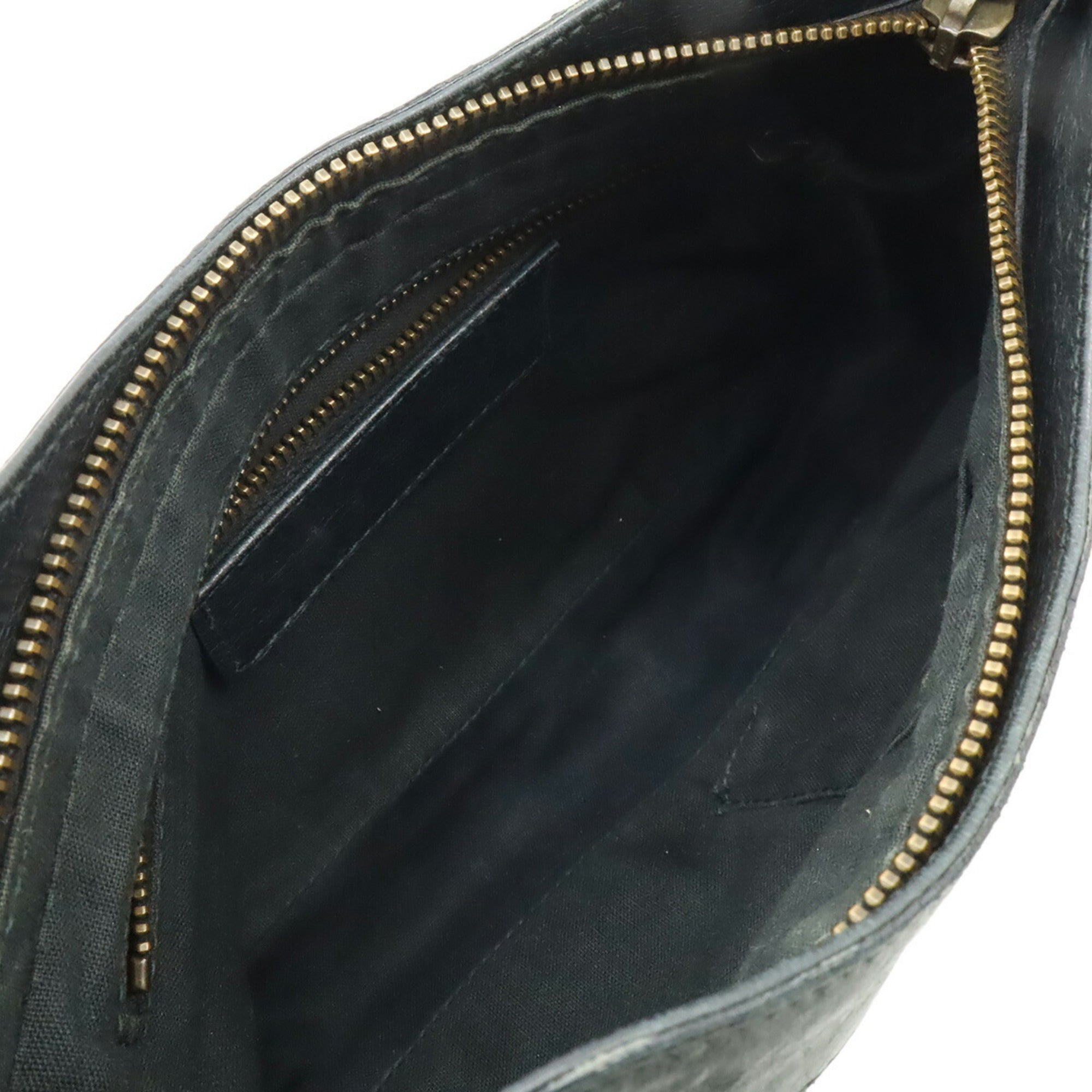 Balenciaga Hip Dark Green Leather Pochette Shoulder