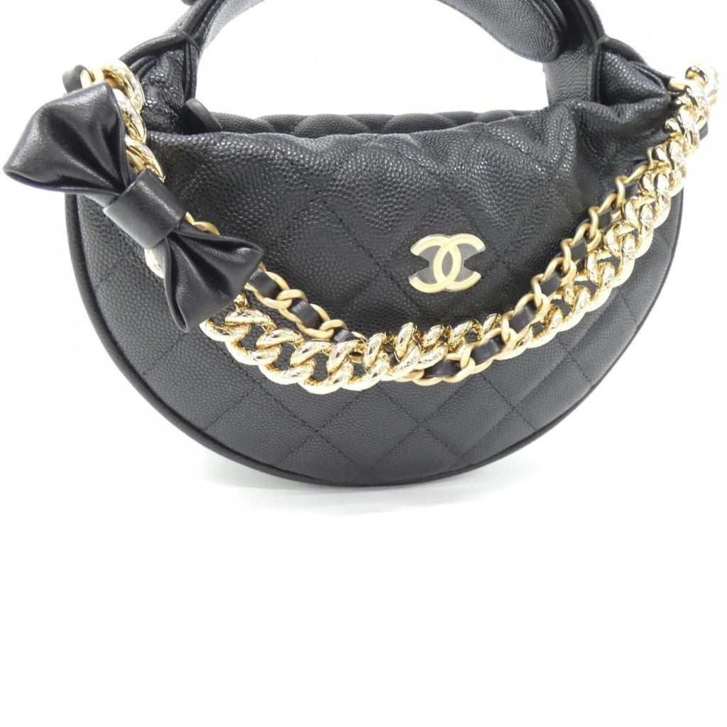 Chanel Black Grained Calfskin Handbag