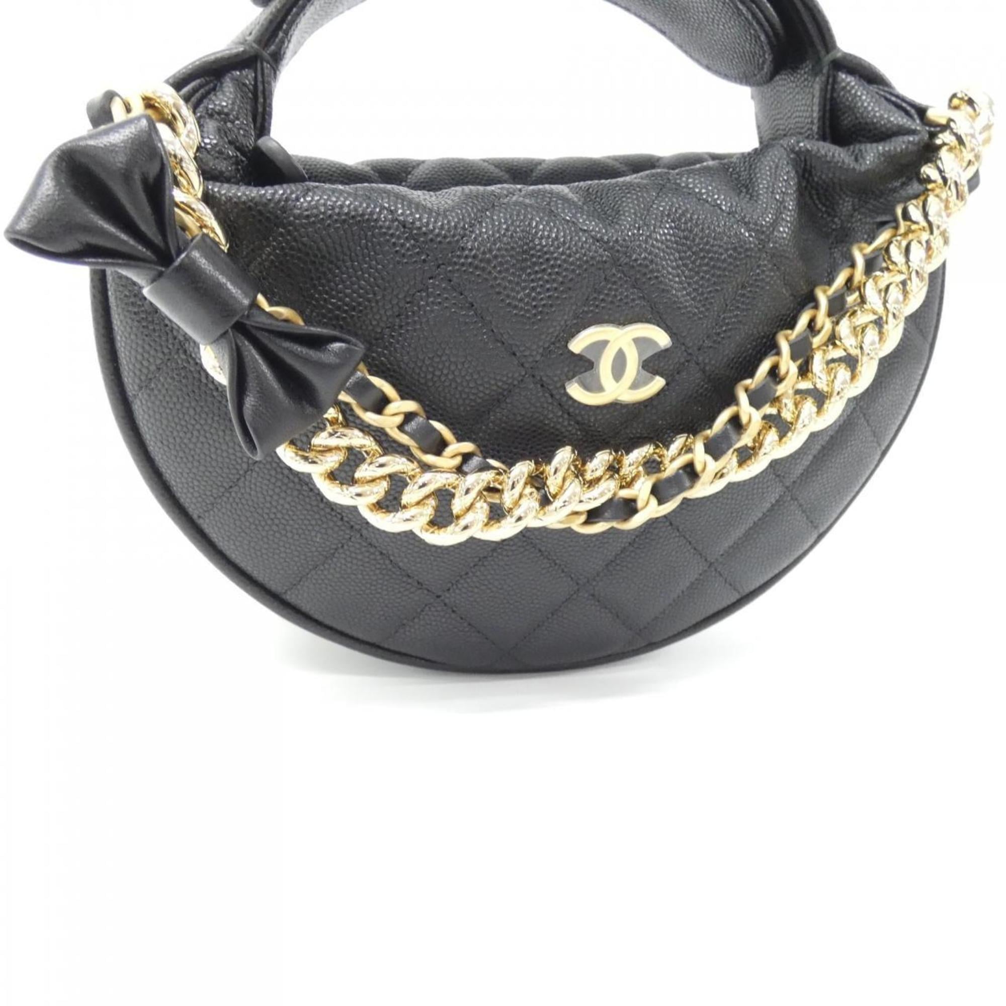 Chanel Black Grained Calfskin Handbag