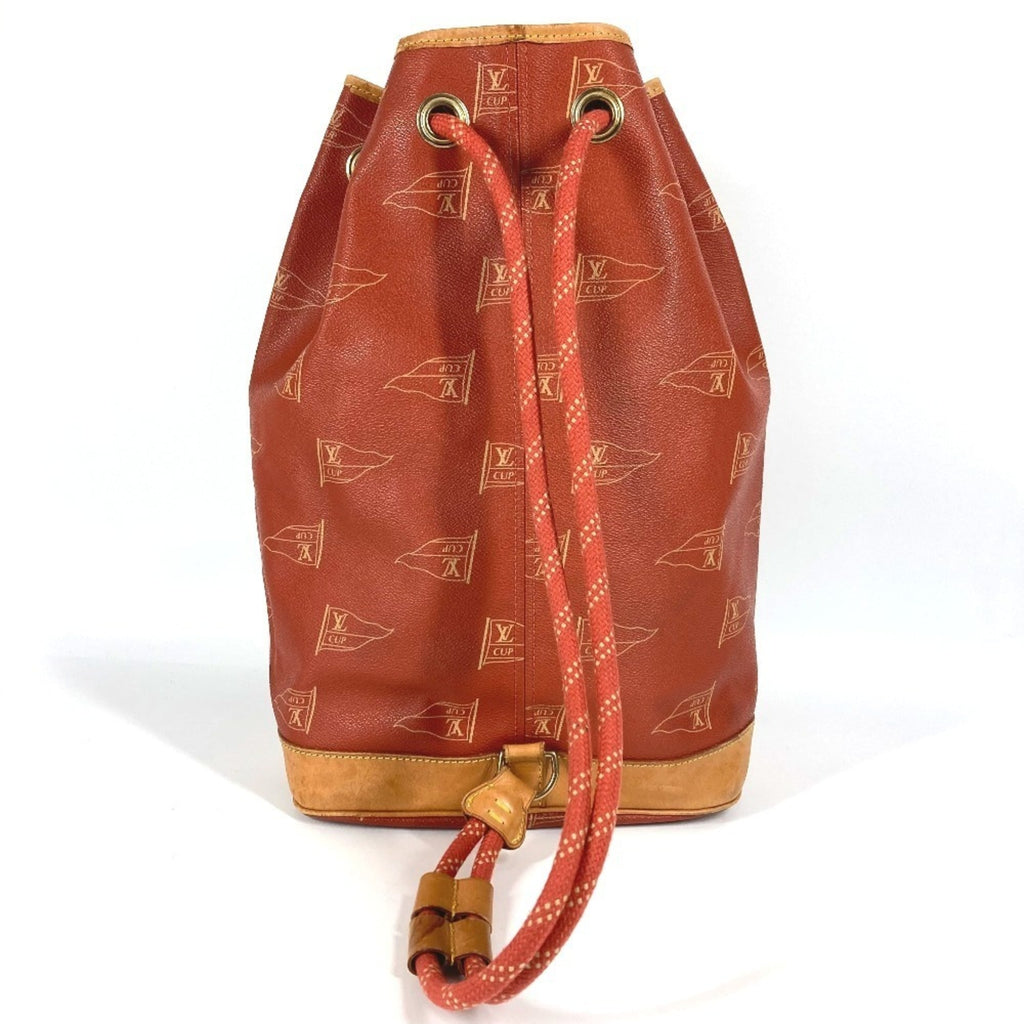 Louis Vuitton Orange Leather Canvas Shoulder Bag
