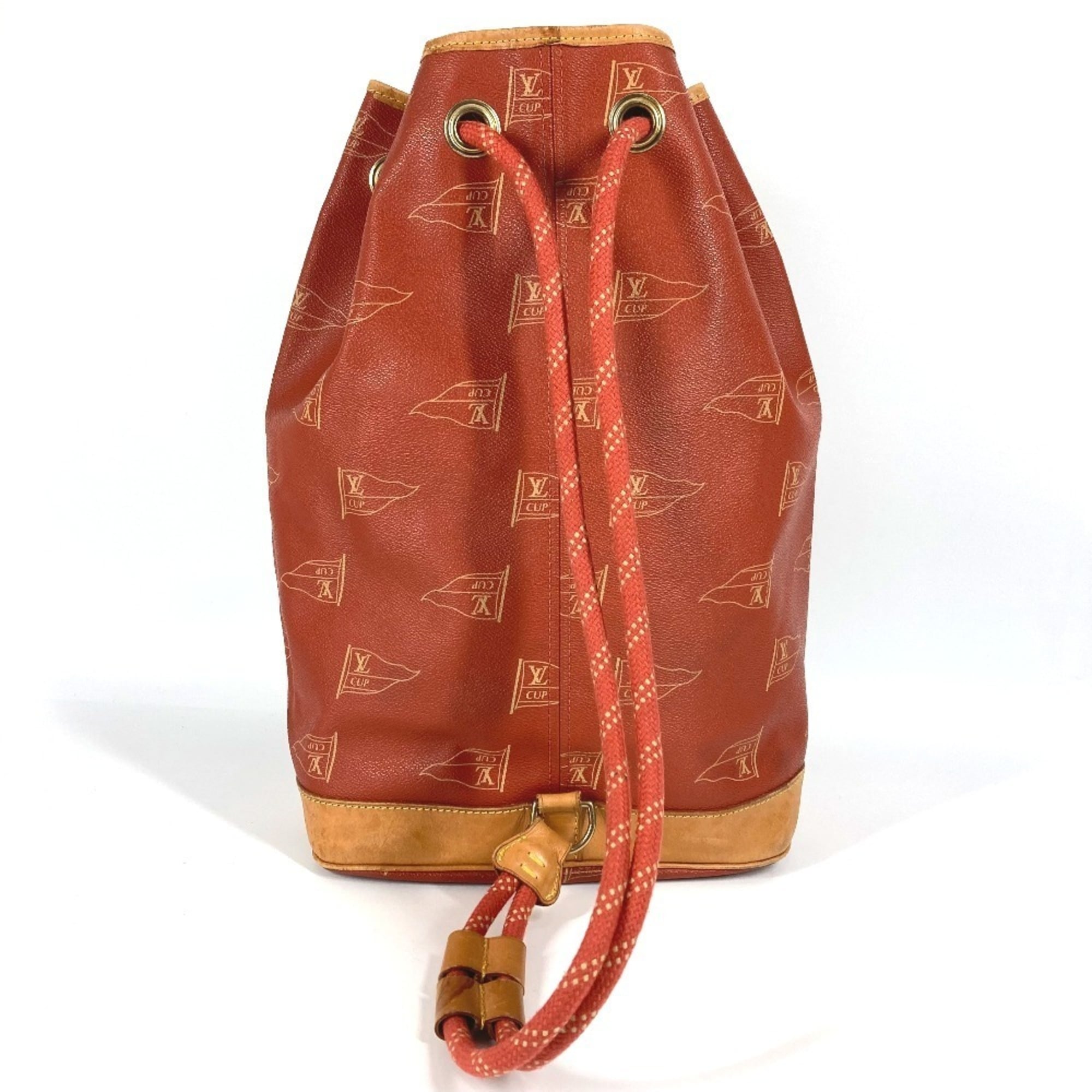 Louis Vuitton Orange Leather Canvas Shoulder Bag