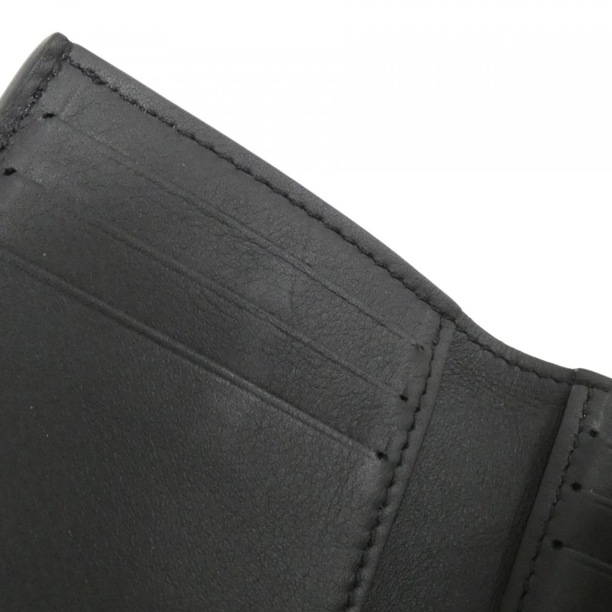Louis Vuitton Black Leather Wallet (Tri-Fold)