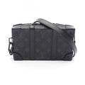 Louis Vuitton Black Coated Canvas Leather Shoulder Bag