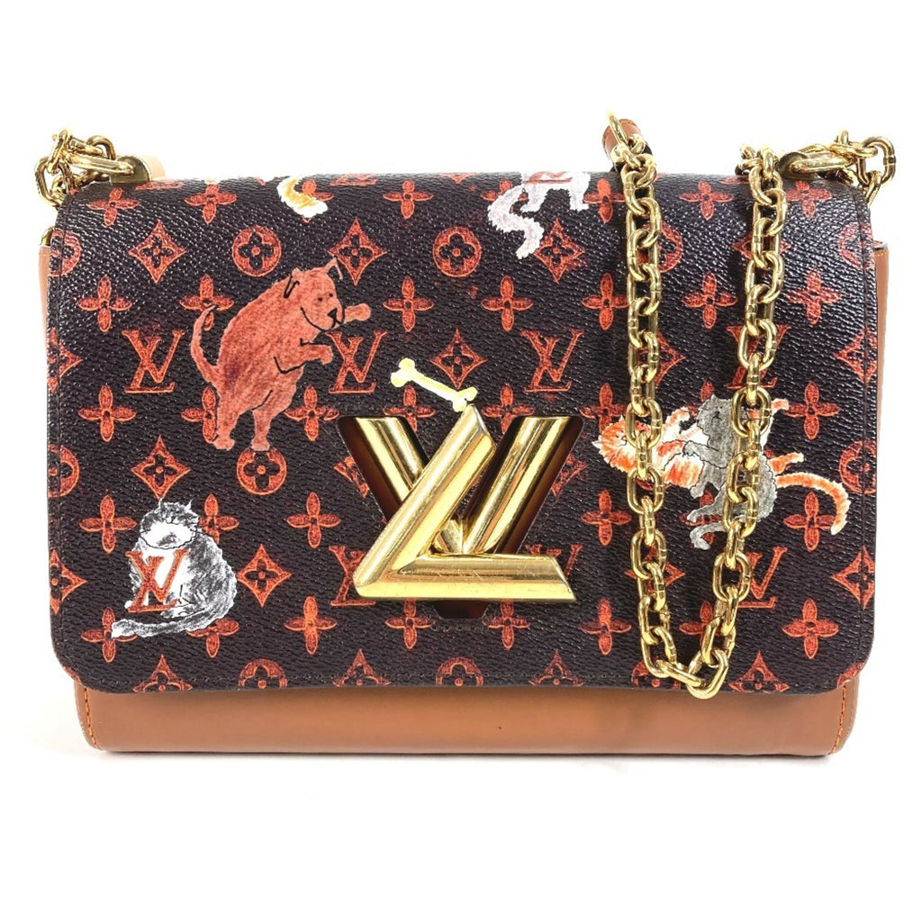 Louis Vuitton Brown Orange Monogram Leather Shoulder Bag