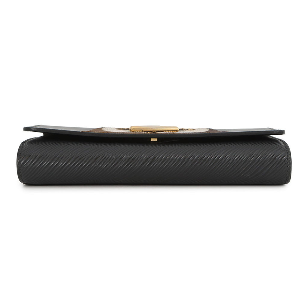 Louis Vuitton Black Noir Spangles Epi Leather Chain/Shoulder Wallet