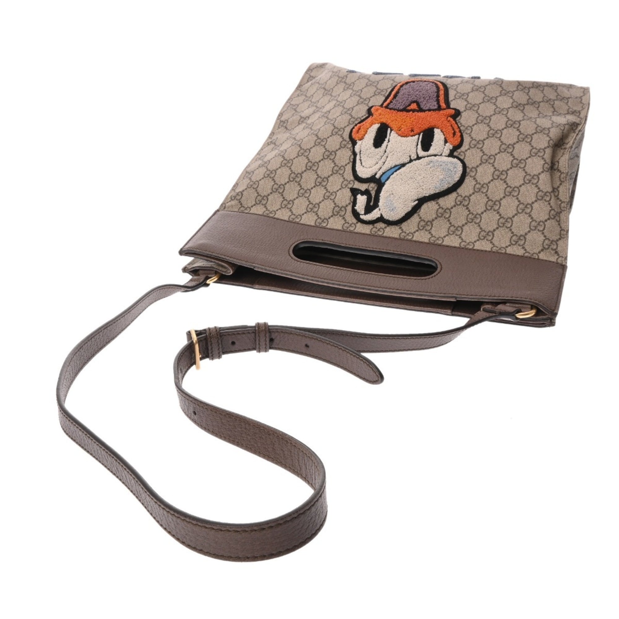 Gucci Beige Brown Gg Supreme Canvas Leather Shoulder Bag Tote Bag (Pre-Owned)