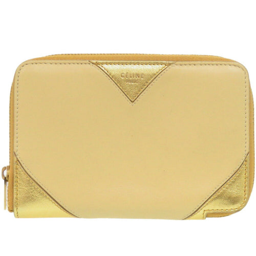 Celine Gold Yellow Leather Wallet (Bi-Fold)