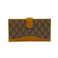 Gucci Beige Canvas Leather Long Wallet (Bi-Fold) (Pre-Owned)