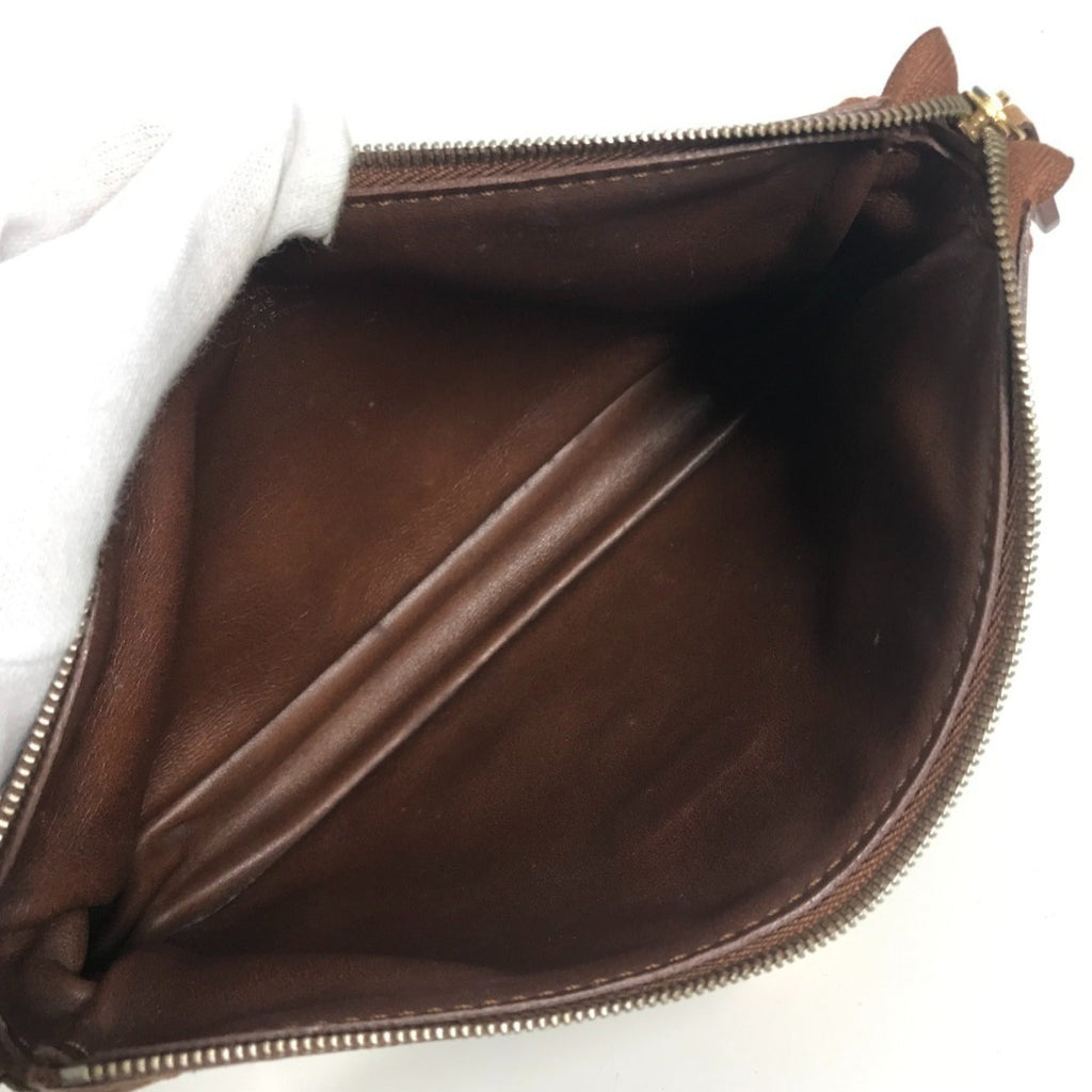 Louis Vuitton Brown White Vinyl Leather Handbag Pouch Shoulder Bag