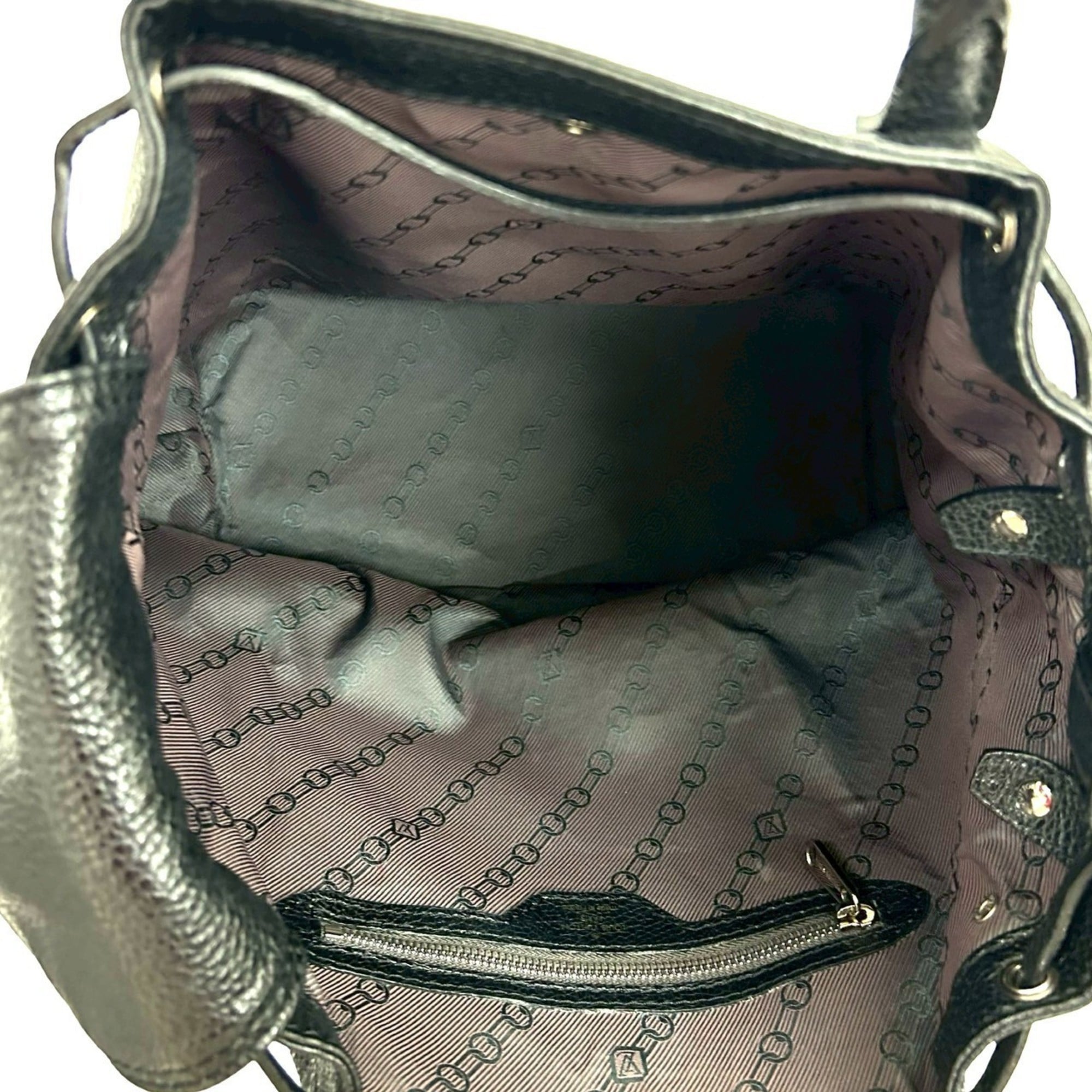 Louis Vuitton Black Leather Handbag Tote Bag