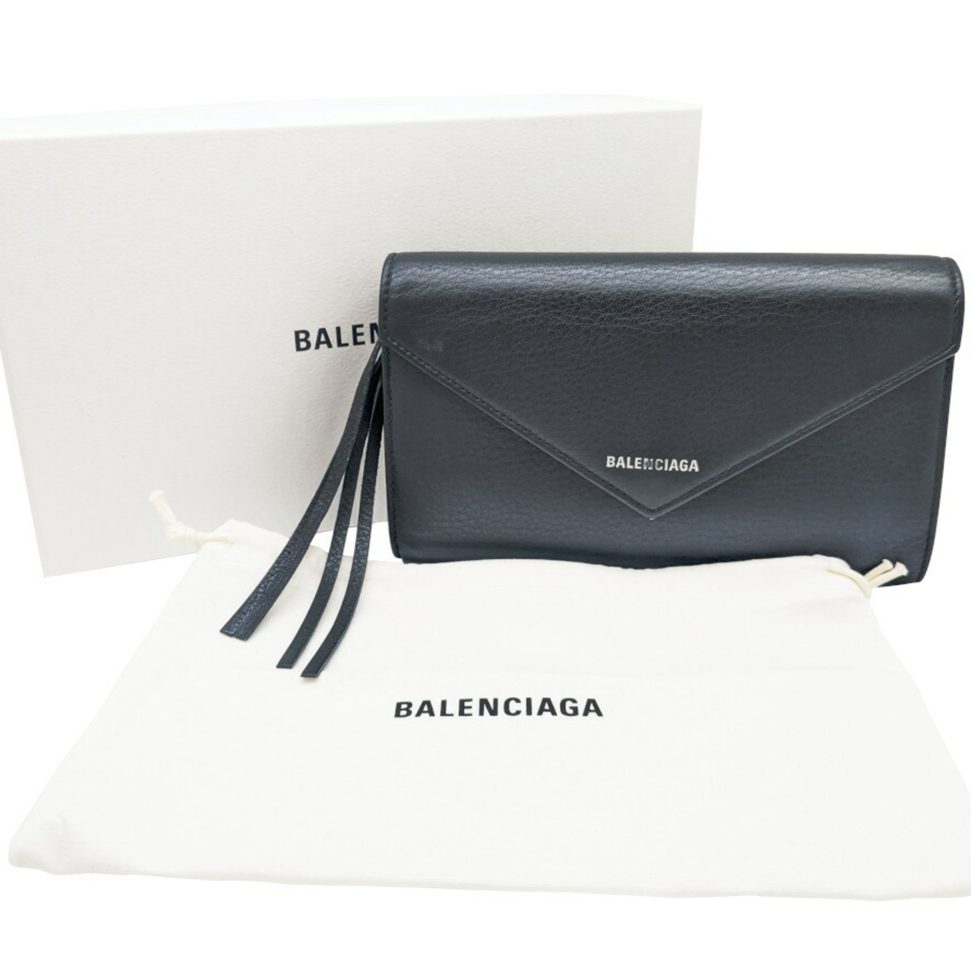 Balenciaga Black Leather Long Wallet (Bi-Fold)