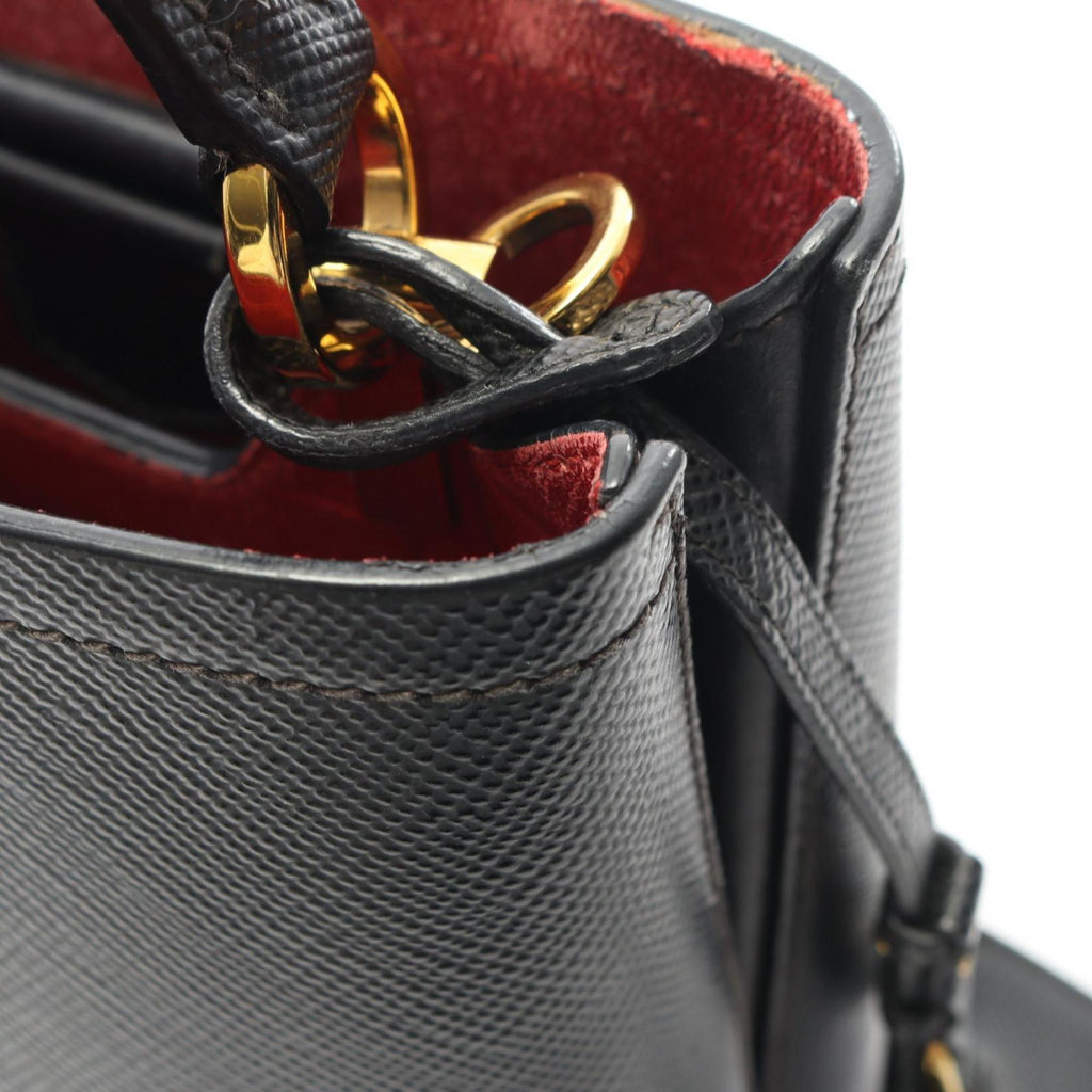 Prada Saffiano Black Leather Handbag