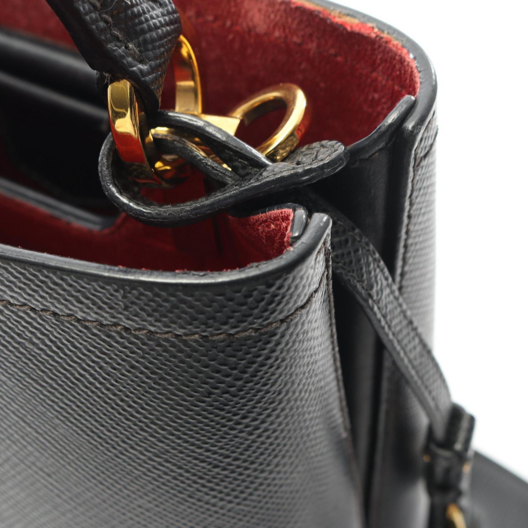 Prada Saffiano Black Leather Handbag