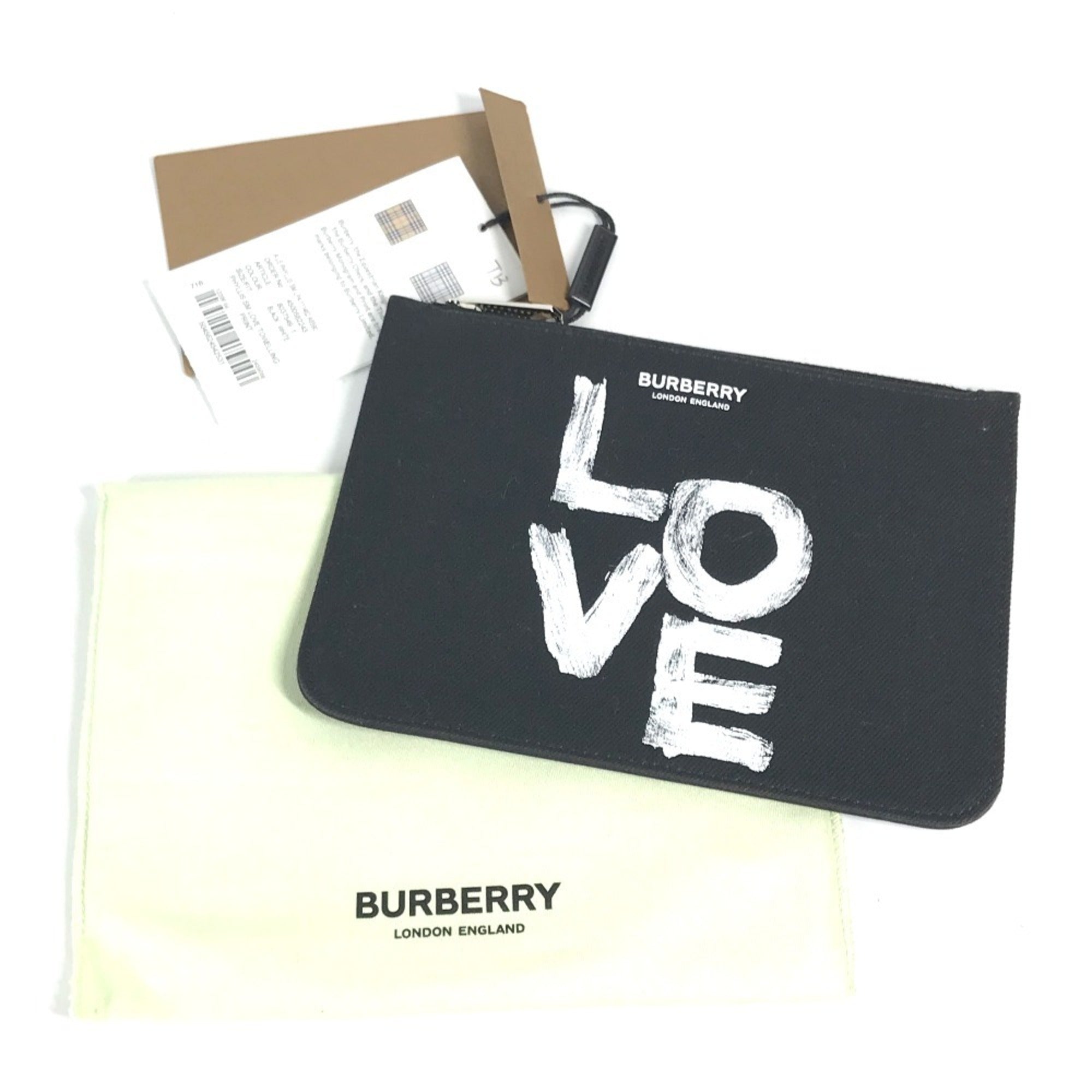Burberry Black White Canvas Coin Purse/Coin Case