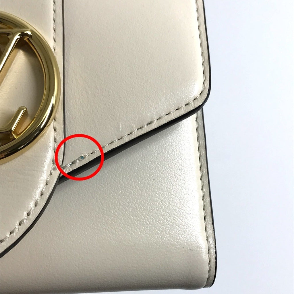 Louis Vuitton White Leather Wallet (Tri-Fold)