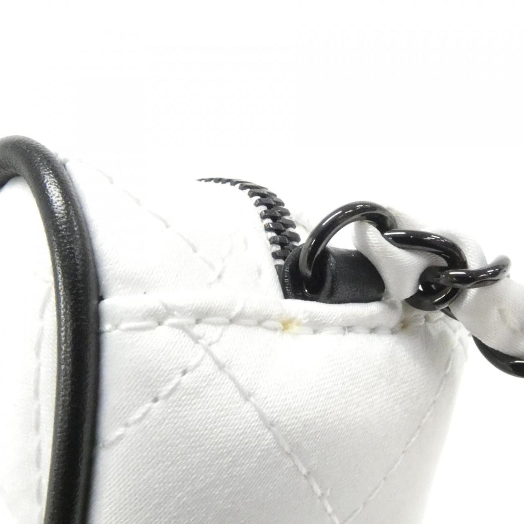 Chanel Black White Satin Shoulder Bag