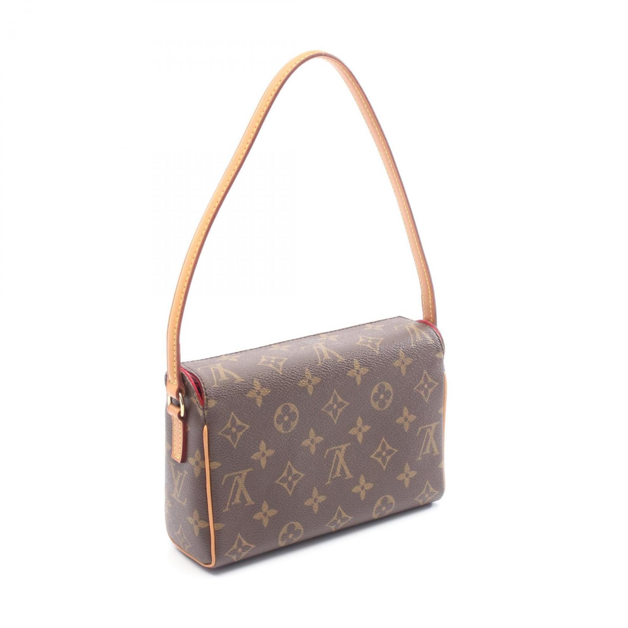 Louis Vuitton Monogram Brown Coated Canvas Leather Handbag