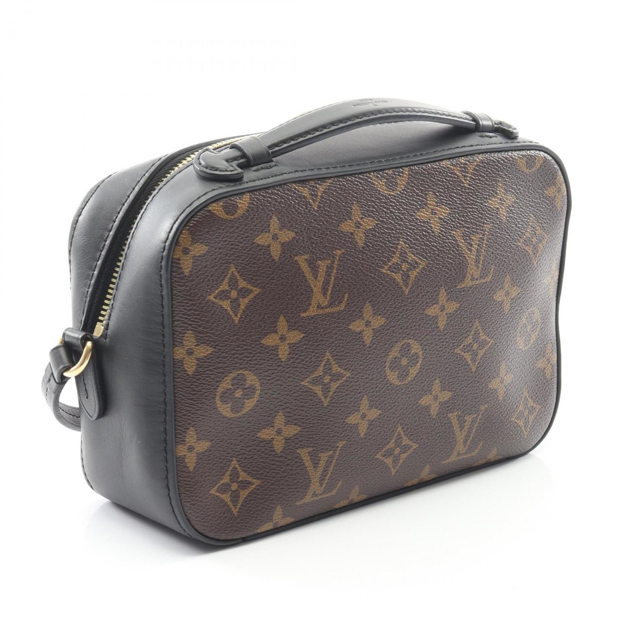 Louis Vuitton Black Brown Noir Coated Canvas Leather Shoulder Bag