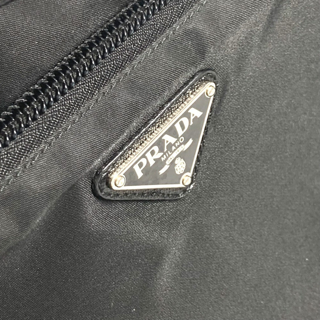 Prada Black Leather Nylon Handbag Shoulder Bag