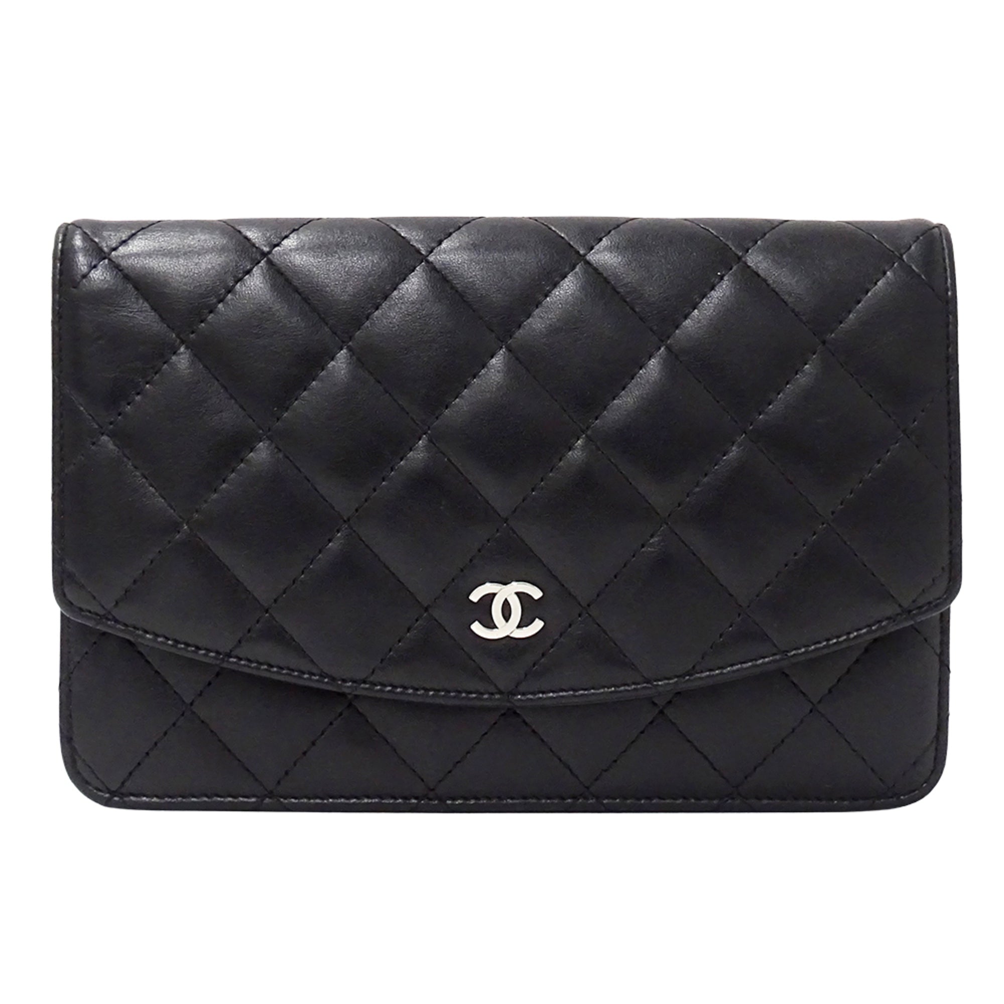 Chanel Black Leather Long Wallet (Bi-Fold)