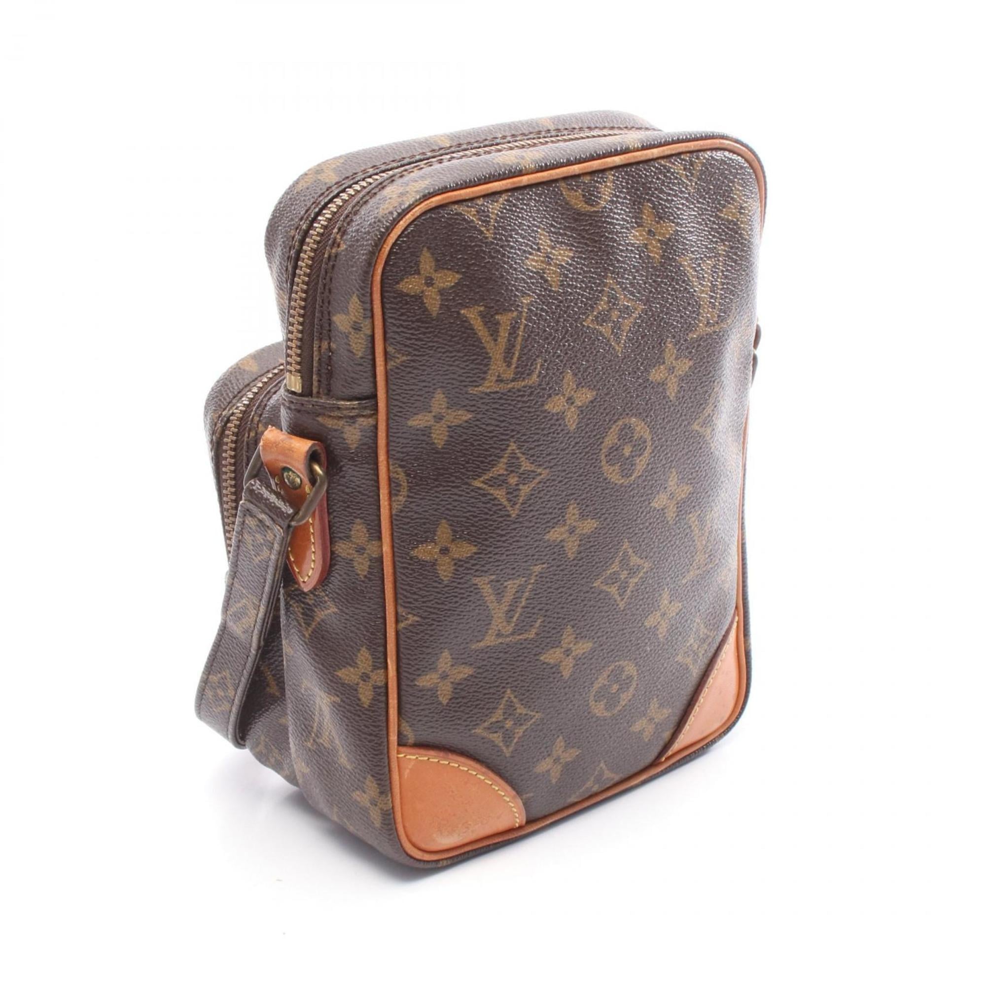 Louis Vuitton Brown Coated Canvas Leather Shoulder Bag