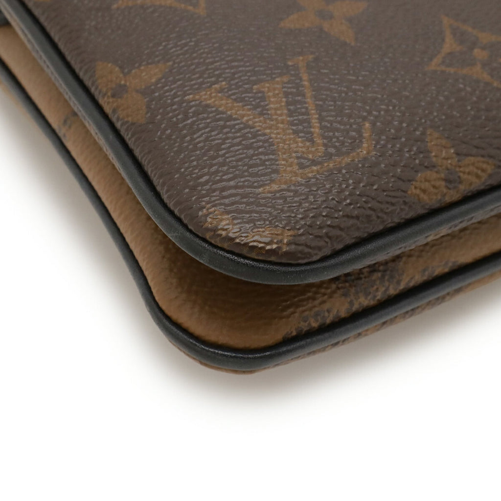 Louis Vuitton Brown Light Brown Monogram Monogram Reverse Clutch Bag Pochette Shoulder Bag