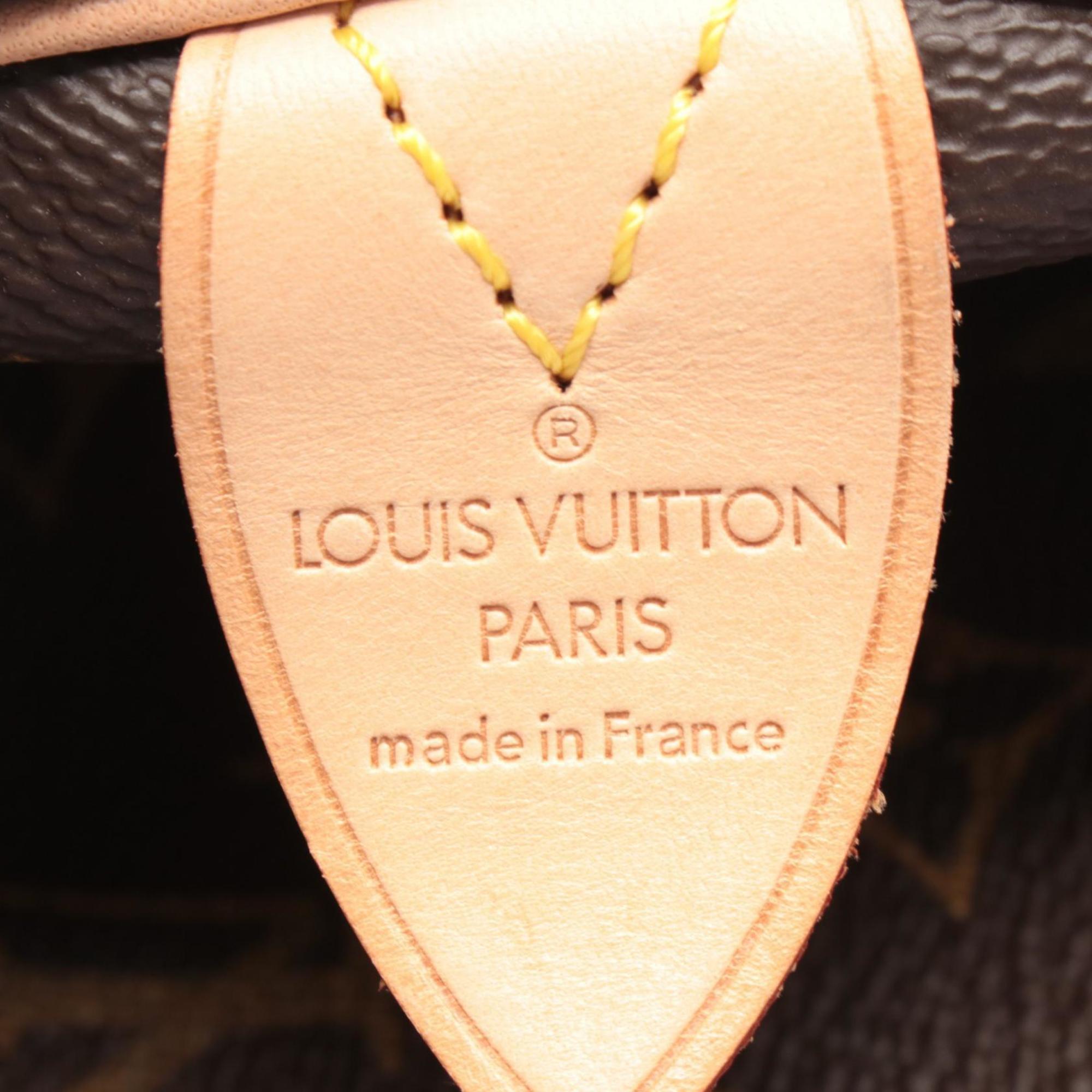 Louis Vuitton Brown Coated Canvas Leather Boston Bag Handbag