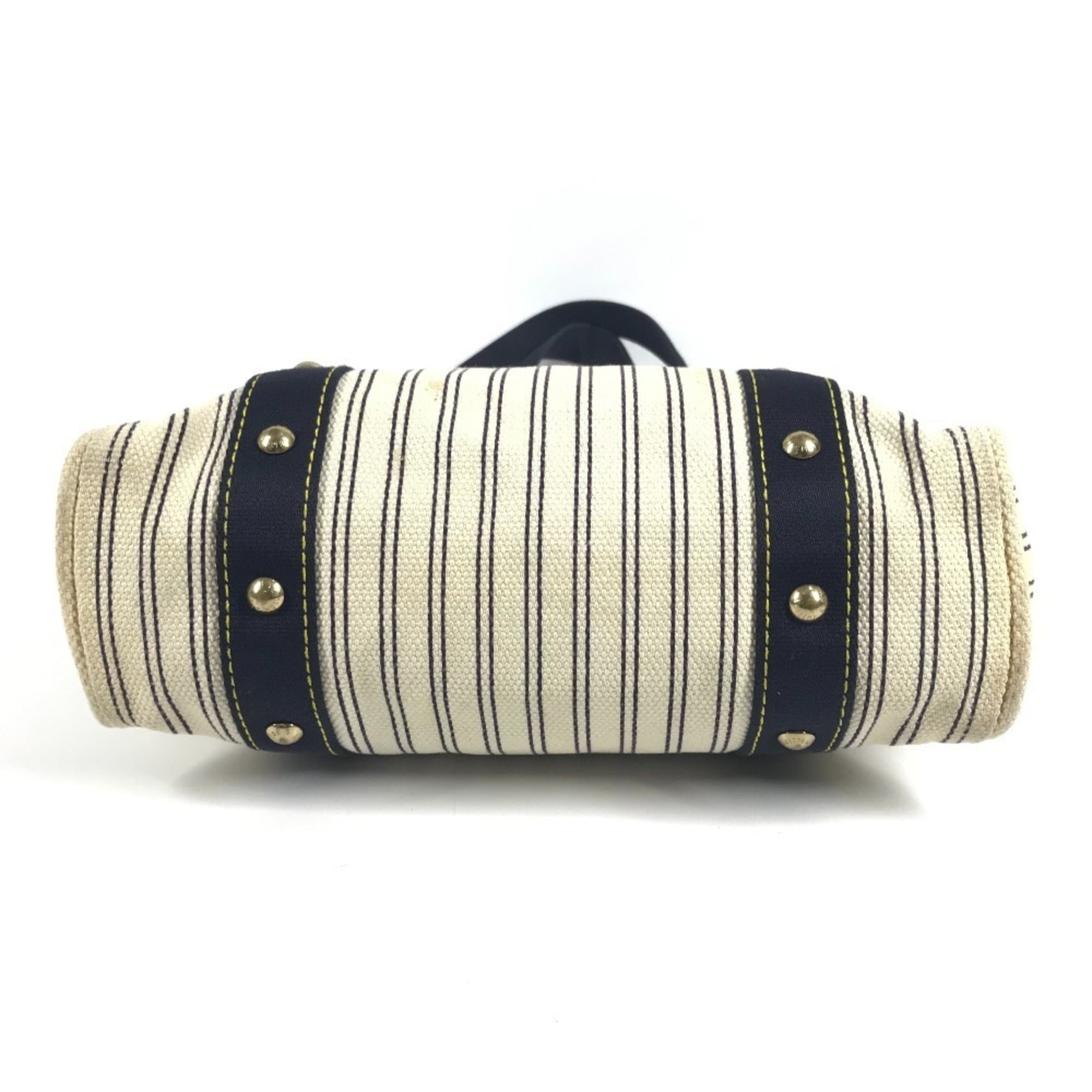 Louis Vuitton Ivory Navy Canvas Shoulder Bag Tote Bag