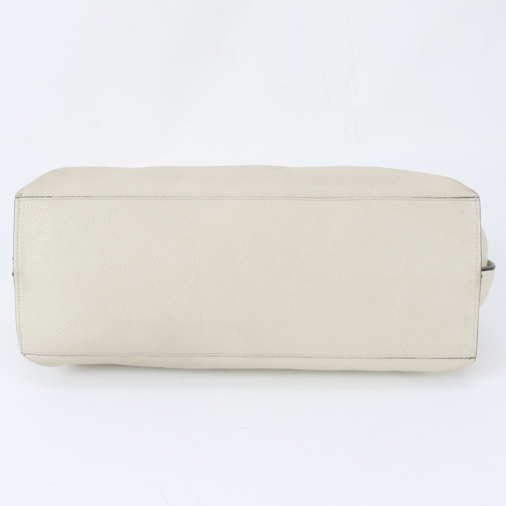 Gucci Bamboo Beige Cream Leather Handbag Shoulder Bag (Pre-Owned)