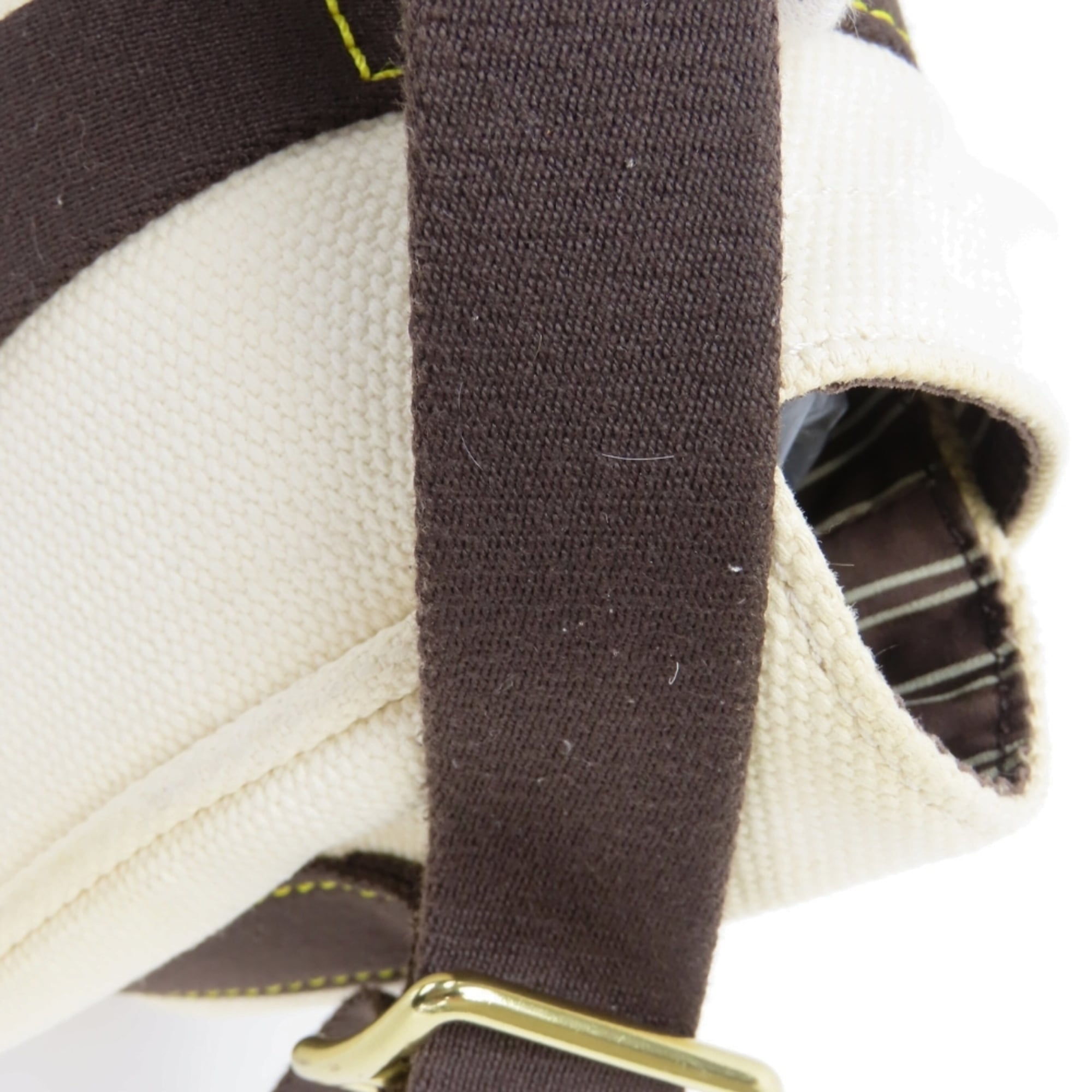 Louis Vuitton Brown Ecru Ivory Canvas Shoulder Bag