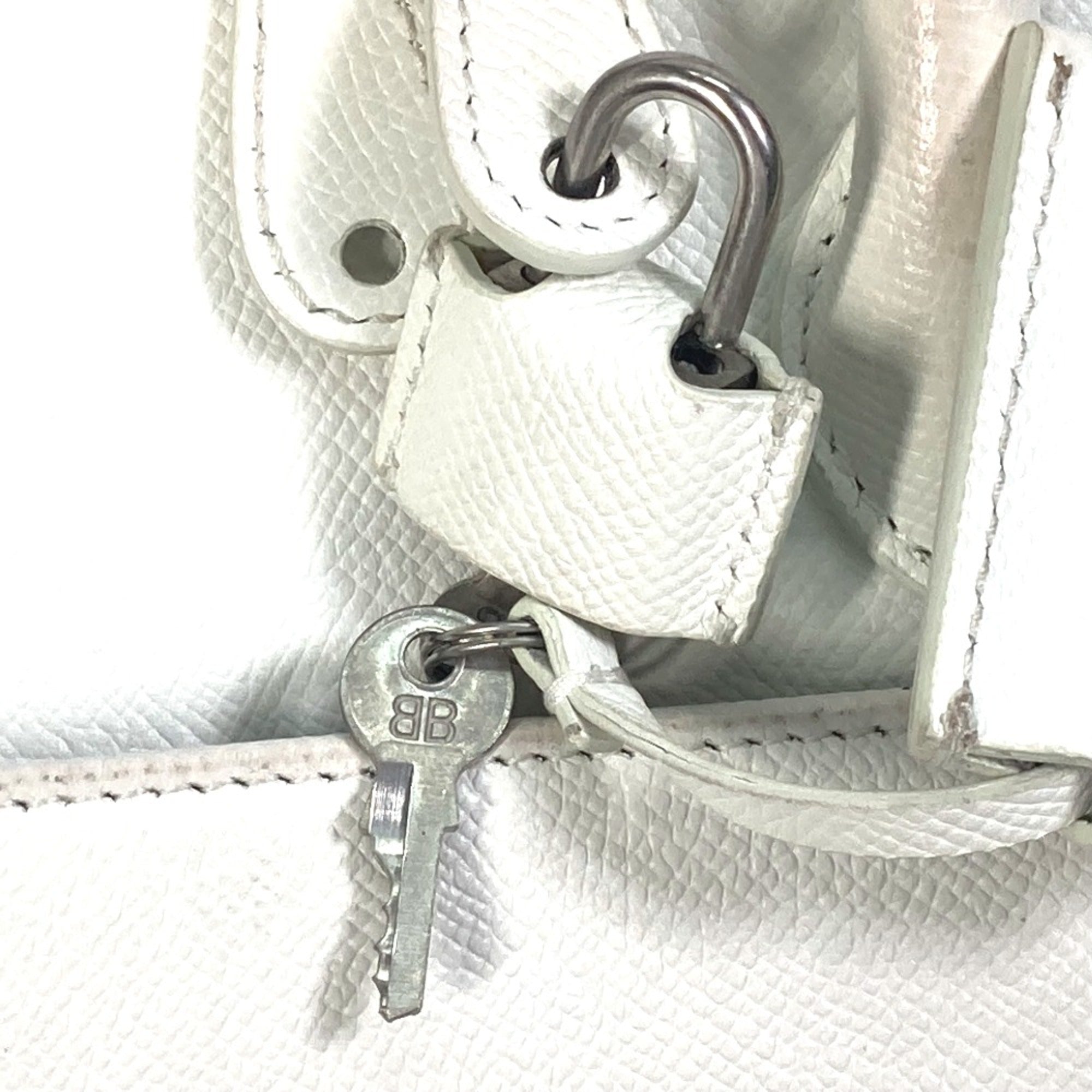 Balenciaga White Leather Hand
