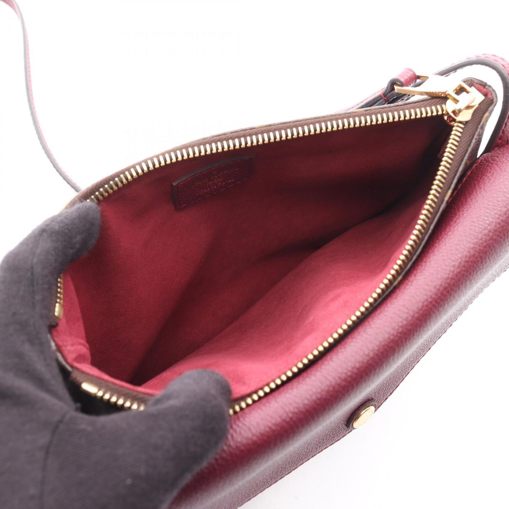 Louis Vuitton Brown Monogram Pink Coated Canvas Leather Shoulder Bag