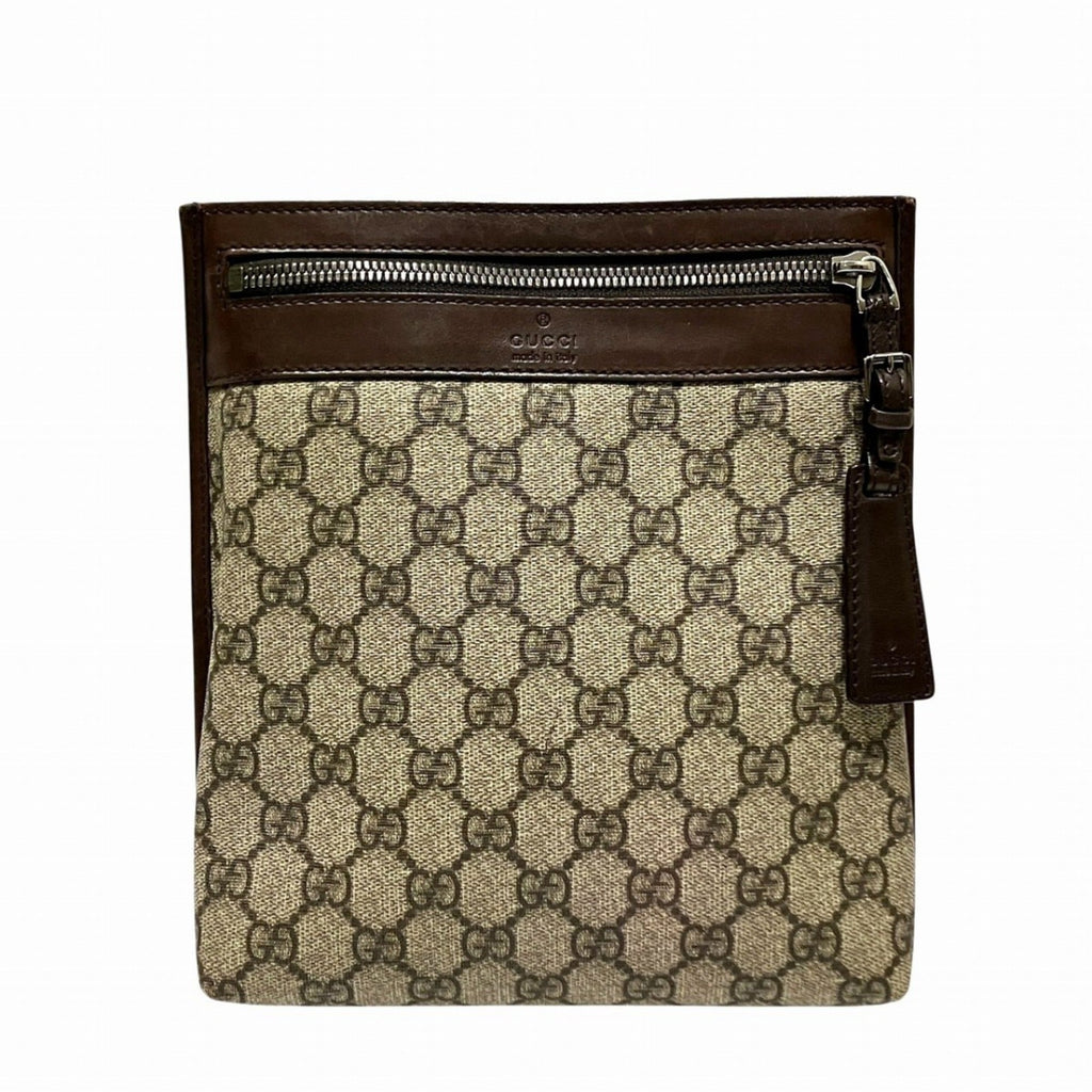 Gucci Beige Brown Pvc Leather Shoulder Bag (Pre-Owned)