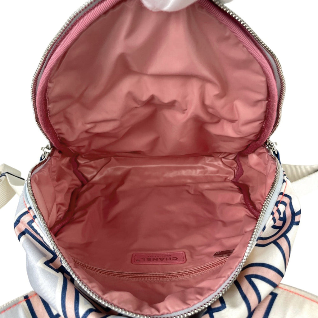 Chanel Matelasse Blue Nylon Leather Backpack
