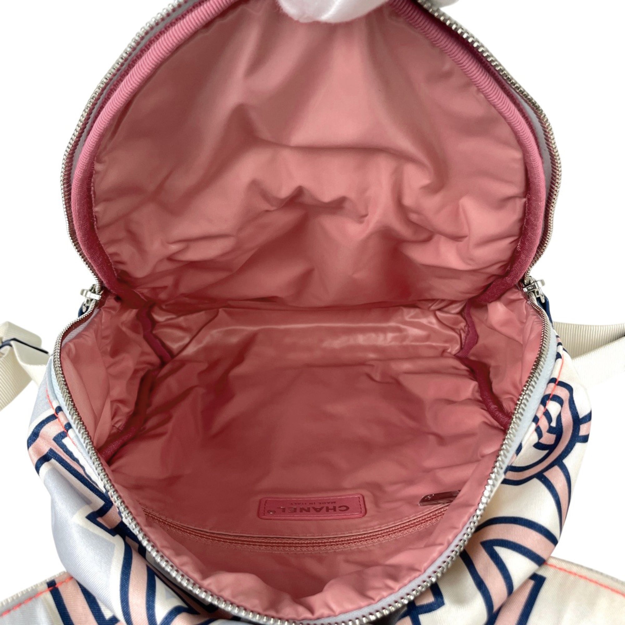Chanel Matelasse Blue Nylon Leather Backpack