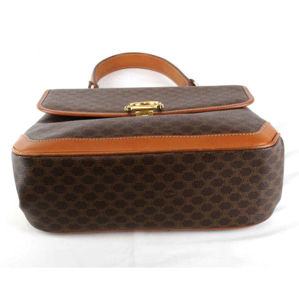 Celine Brown Leather Pvc Handbag