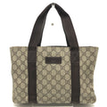 Gucci Beige Dark Brown Gg Supreme Canvas Handbag Tote Bag (Pre-Owned)
